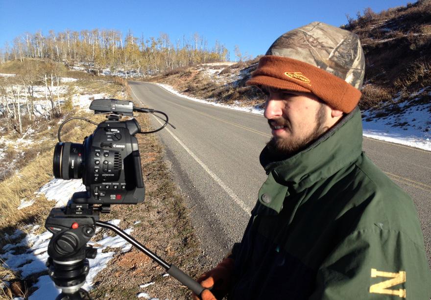 Nathan running the C100 rig in Utah.